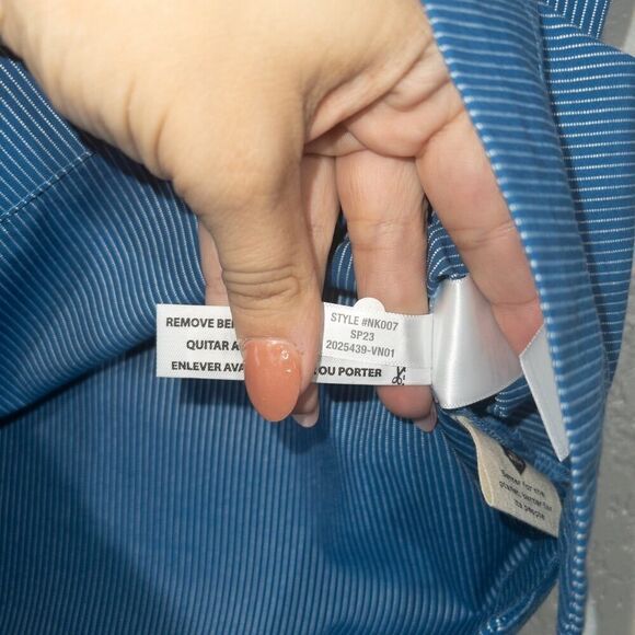 NWT Madewell Blue Pinstripe Square-Neck Top Size Small - Picture 7 of 8